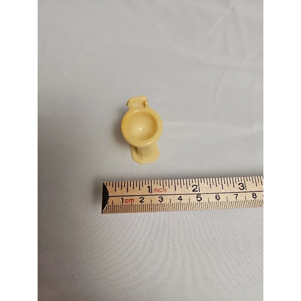 VTG Ideal Dollhouse Toilet Cream Plastic Bathroom Fixture 1:12 Scale Miniature